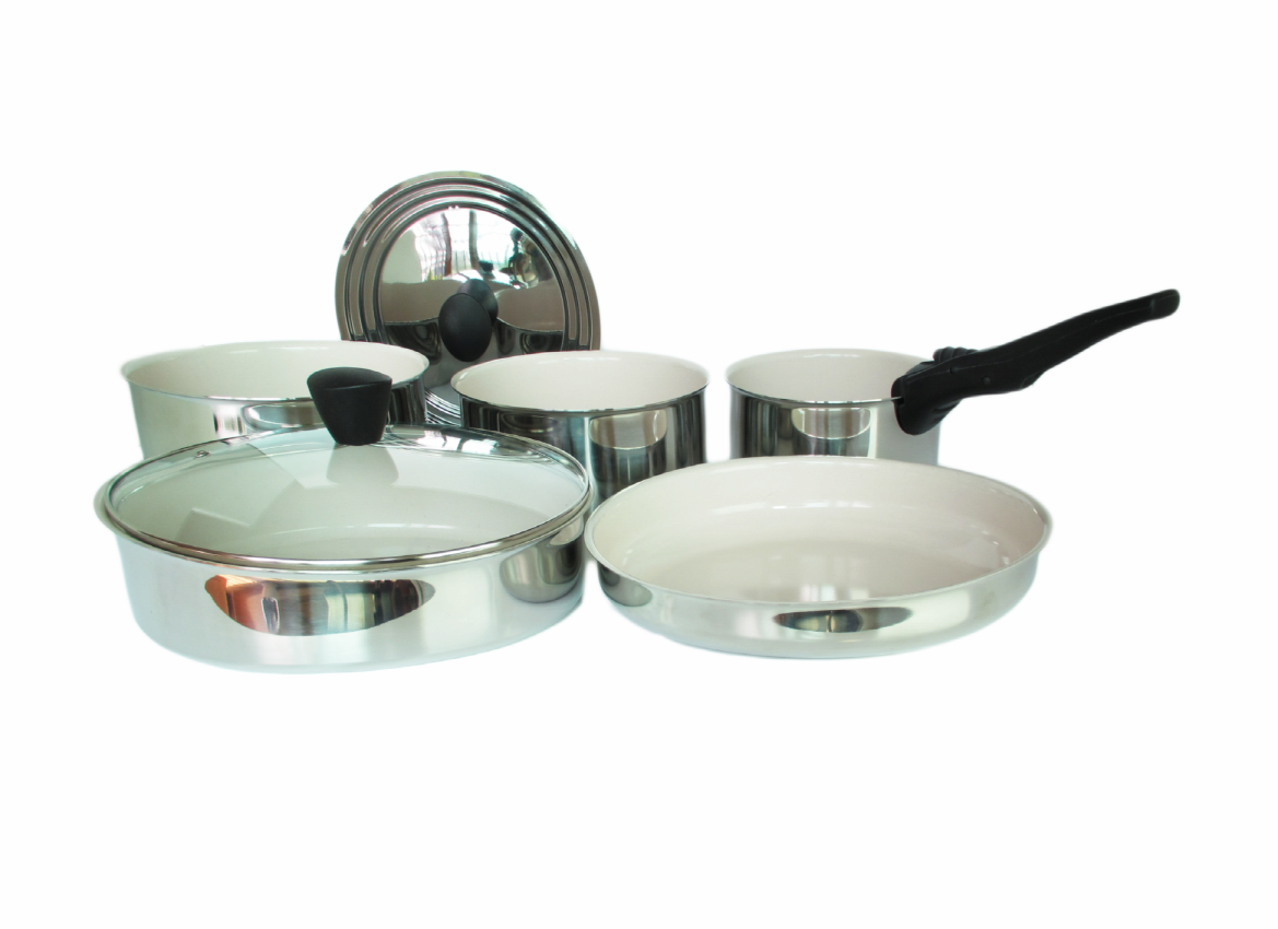 Stainless Steel Ceramic Coated Cookware Set